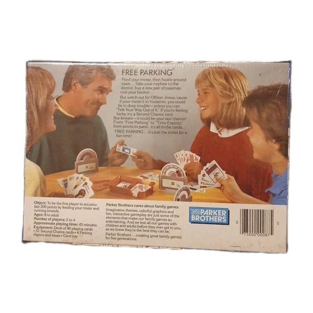 Vintage 1988 Parker Brothers Free Parking Card Board Game - NEW SEALED